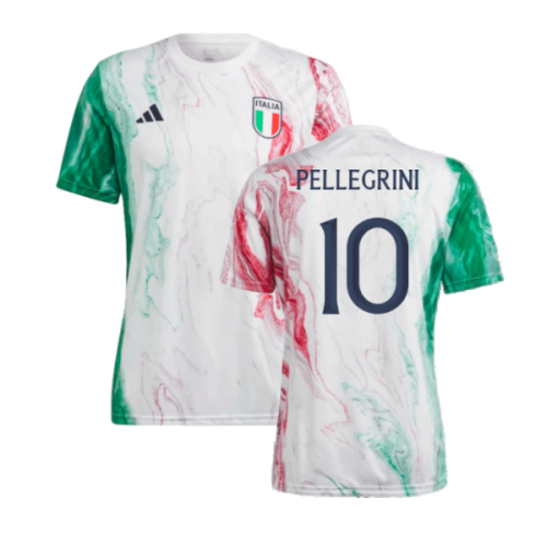 2023-2024 Italy Pre-Match Jersey (Green) (PELLEGRINI 10)