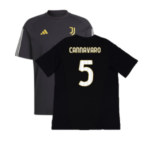 2023-2024 Juventus Cotton Tee (Black) (CANNAVARO 5)