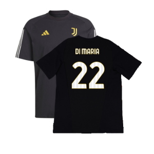 2023-2024 Juventus Cotton Tee (Black) (DI MARIA 22)