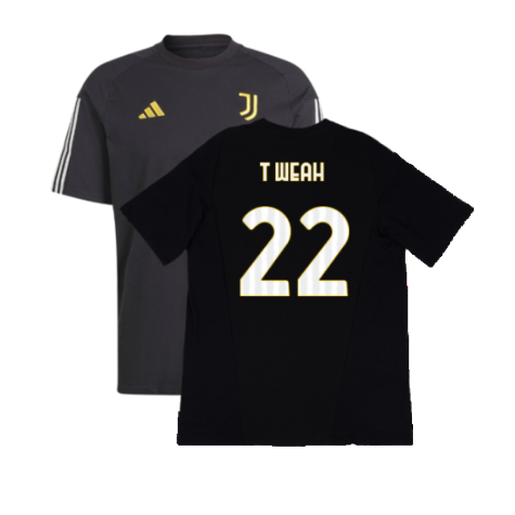 2023-2024 Juventus Cotton Tee (Black) (T Weah 22)