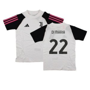 2023-2024 Juventus Cotton Tee (White) - Kids (DI MARIA 22)