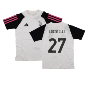 2023-2024 Juventus Cotton Tee (White) - Kids (LOCATELLI 27)