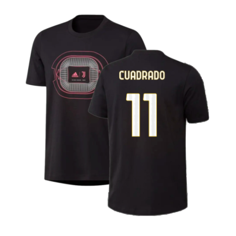 2023-2024 Juventus Graphic T-Shirt (Black) (CUADRADO 11)