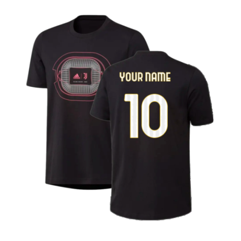 2023-2024 Juventus Graphic T-Shirt (Black) (Your Name)