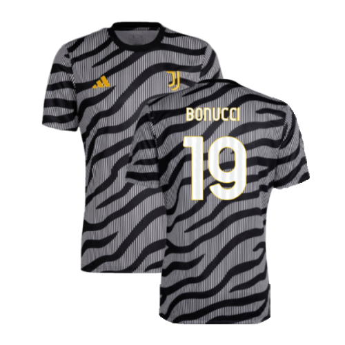 2023-2024 Juventus Pre-Match Shirt (Black) (BONUCCI 19)