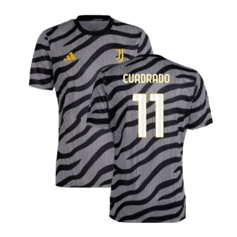 2023-2024 Juventus Pre-Match Shirt (Black) (CUADRADO 11)