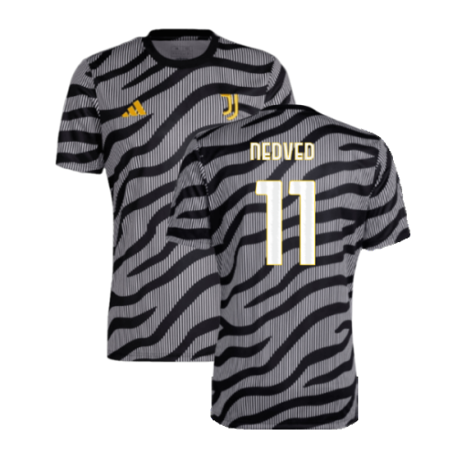 2023-2024 Juventus Pre-Match Shirt (Black) (NEDVED 11)