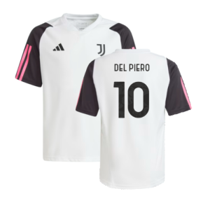 2023-2024 Juventus Training Shirt (White) - Kids (DEL PIERO 10)