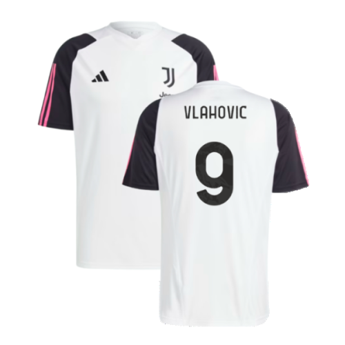 2023-2024 Juventus Training Shirt (White) (VLAHOVIC 9)