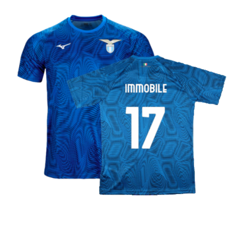 2023-2024 Lazio Pre-Match Jersey (Royal) (Immobile 17)