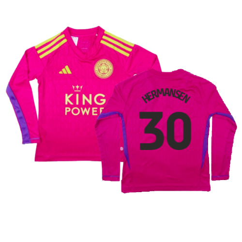 2023-2024 Leicester City Home Goalkeeper Shirt (Pink) - Kids (Hermansen 30)