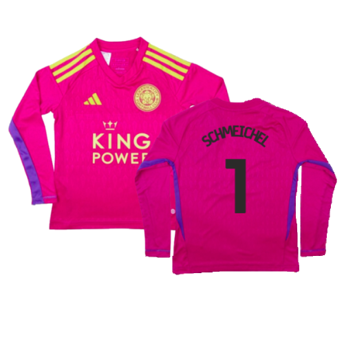 2023-2024 Leicester City Home Goalkeeper Shirt (Pink) - Kids (Schmeichel 1)