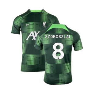2023-2024 Liverpool Academy Pre-Match Training Shirt (Green) (Szoboszlai 8) 2023-2024 Liverpool Academy Pre-Match Training Shirt (Green) (Szoboszlai 8)