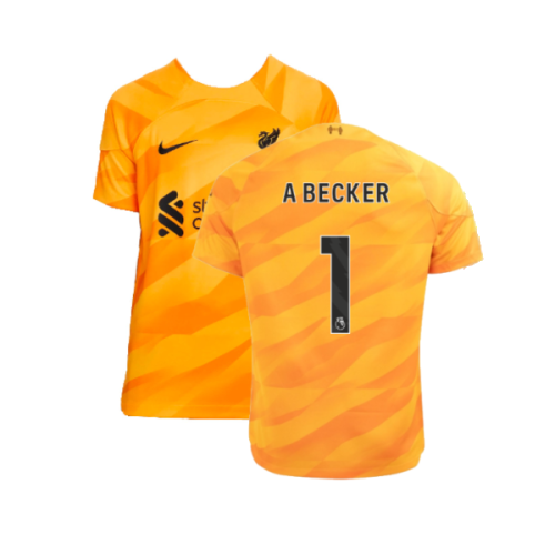 2023-2024 Liverpool Away Goalkeeper Shirt (Orange) - Kids (A Becker 1)