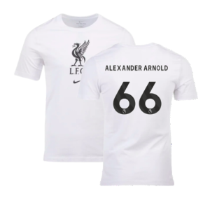 2023-2024 Liverpool Crest Tee (White) (Alexander Arnold 66)