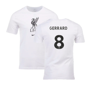 2023-2024 Liverpool Crest Tee (White) (Gerrard 8) 2023-2024 Liverpool Crest Tee (White) (Gerrard 8)