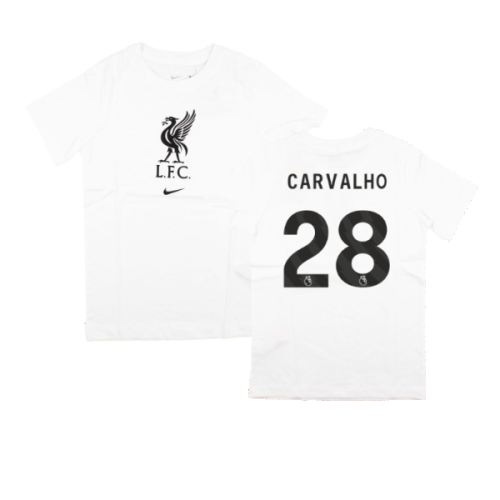 2023-2024 Liverpool Crest Tee (White) - Kids (Carvalho 28)