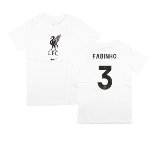 2023-2024 Liverpool Crest Tee (White) - Kids (Fabinho 3)