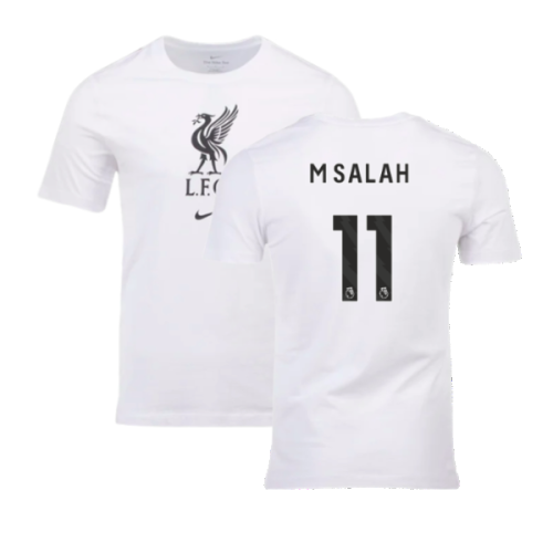 2023-2024 Liverpool Crest Tee (White) (M Salah 11)