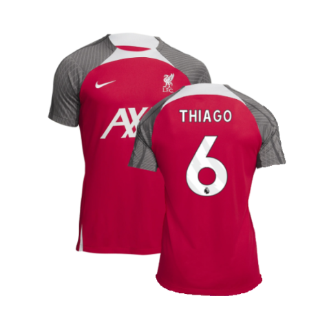 2023-2024 Liverpool Dri-Fit Strike Training Shirt (Red) (Thiago 6)