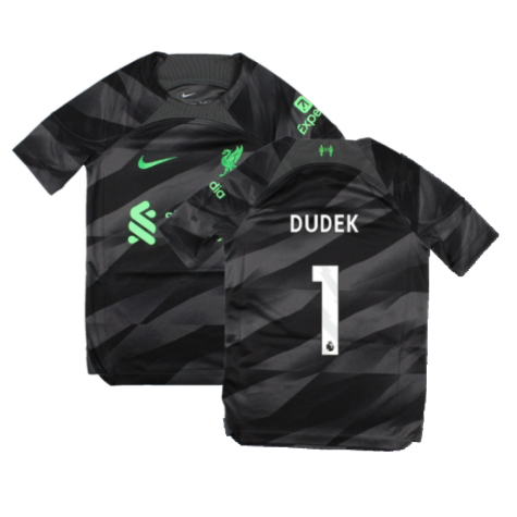 2023-2024 Liverpool Home Goalkeeper Shirt (Black) - Kids (Dudek 1)