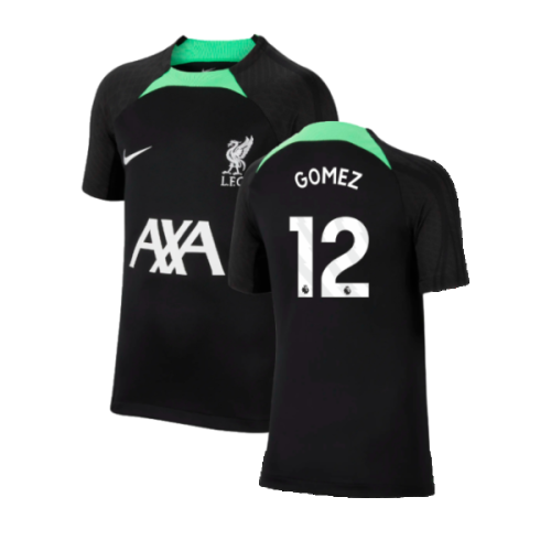 2023-2024 Liverpool Strike Dri-Fit Training Shirt (Black) (Gomez 12)