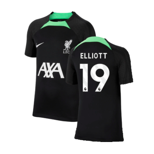 2023-2024 Liverpool Strike Dri-Fit Training Shirt (Black) - Kids (Elliott 19)