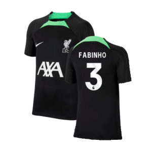 2023-2024 Liverpool Strike Dri-Fit Training Shirt (Black) - Kids (Fabinho 3)