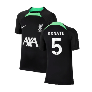 2023-2024 Liverpool Strike Dri-Fit Training Shirt (Black) - Kids (Konate 5)