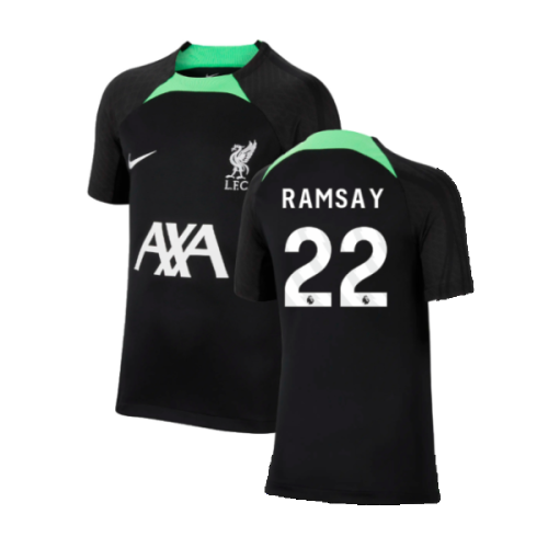 2023-2024 Liverpool Strike Dri-Fit Training Shirt (Black) - Kids (Ramsay 22)