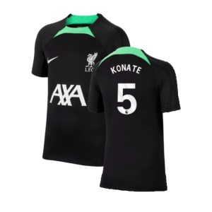 2023-2024 Liverpool Strike Dri-Fit Training Shirt (Black) (Konate 5)