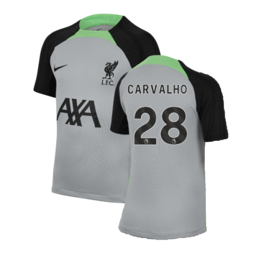 2023-2024 Liverpool Strike Dri-Fit Training Shirt (Grey) - Kids (Carvalho 28)