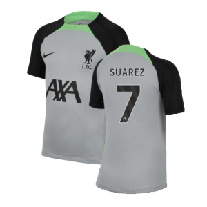 2023-2024 Liverpool Strike Dri-Fit Training Shirt (Grey) - Kids (Suarez 7) 2023-2024 Liverpool Strike Dri-Fit Training Shirt (Grey) - Kids (Suarez 7)