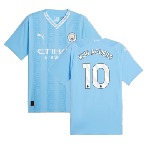 2023-2024 Man City Authentic Home Shirt (KUN AGUERO 10)