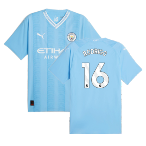 2023-2024 Man City Authentic Home Shirt (RODRIGO 16)