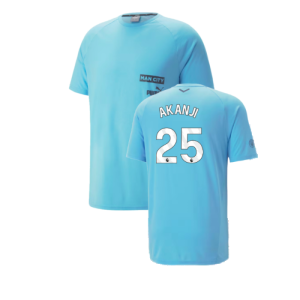 2023-2024 Man City Casuals Tee (Blue Wash) (AKANJI 25)