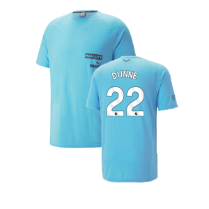 2023-2024 Man City Casuals Tee (Blue Wash) - Kids (DUNNE 22)