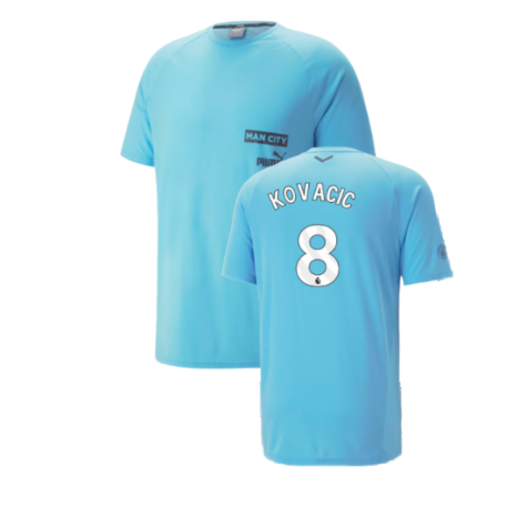 2023-2024 Man City Casuals Tee (Blue Wash) (Kovacic 8)