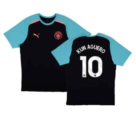 2023-2024 Man City Casuals Tee (Navy) (KUN AGUERO 10)