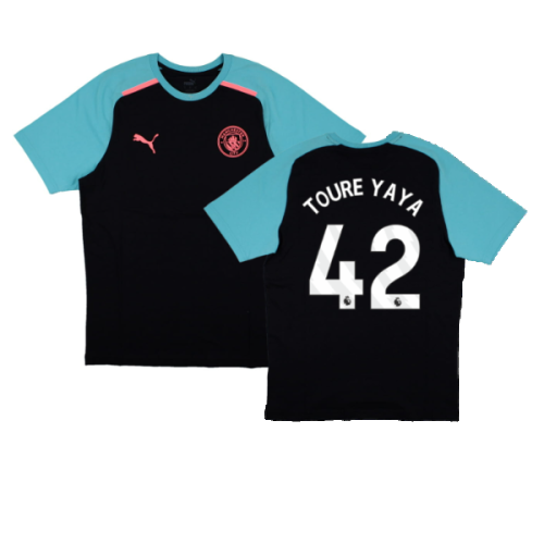 2023-2024 Man City Casuals Tee (Navy) (TOURE YAYA 42)