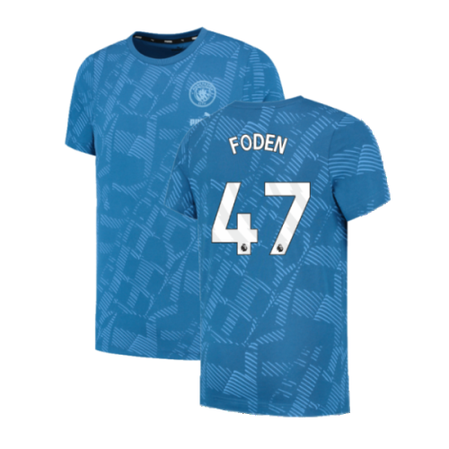 2023-2024 Man City FtblCore AOP Tee (Lake Blue) (FODEN 47)