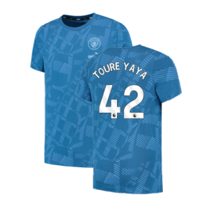 2023-2024 Man City FtblCore AOP Tee (Lake Blue) (TOURE YAYA 42)