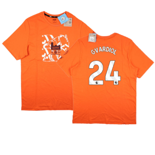 2023-2024 Man City FtblCore Graphic Tee (Cayenne Pepper) (Gvardiol 24)