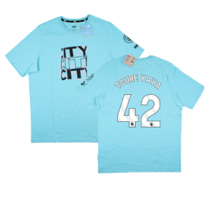 2023-2024 Man City FtblCore Graphic Tee (Hero Blue) (TOURE YAYA 42)