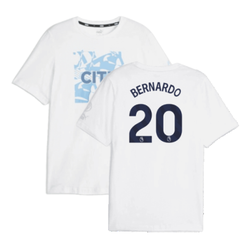 2023-2024 Man City FtblCore Graphic Tee (White) (BERNARDO 20)