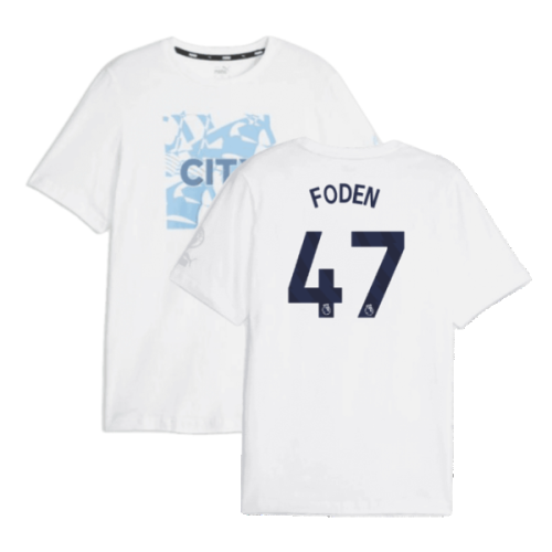 2023-2024 Man City FtblCore Graphic Tee (White) (FODEN 47)