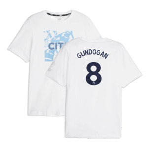 2023-2024 Man City FtblCore Graphic Tee (White) (GUNDOGAN 8)