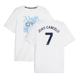 2023-2024 Man City FtblCore Graphic Tee (White) (JOAO CANCELO 7)