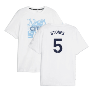 2023-2024 Man City FtblCore Graphic Tee (White) (STONES 5)