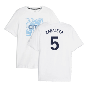 2023-2024 Man City FtblCore Graphic Tee (White) (ZABALETA 5)